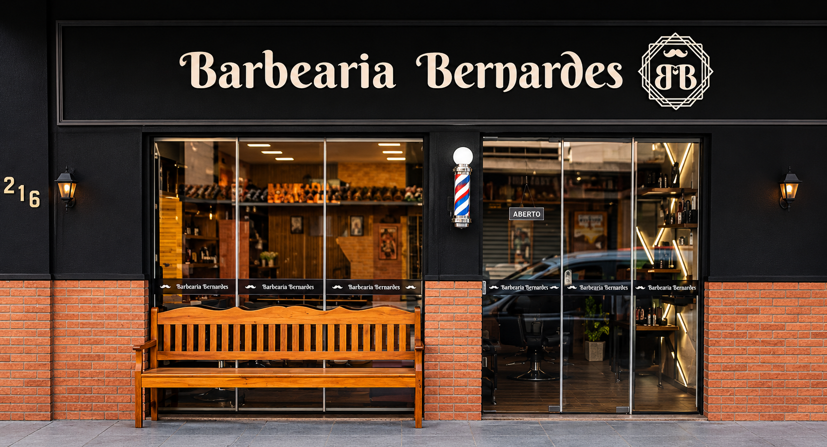 Fachada da Barbearia Bernardes